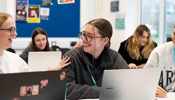 students laughing
