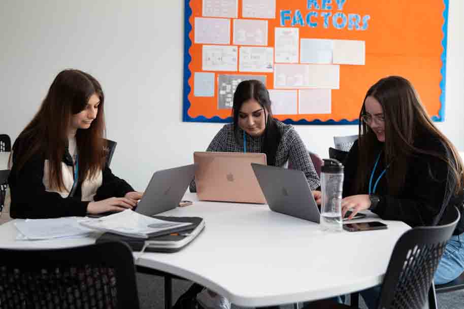 Students studying