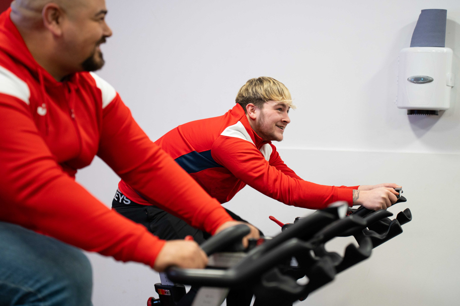 Smiling at gym